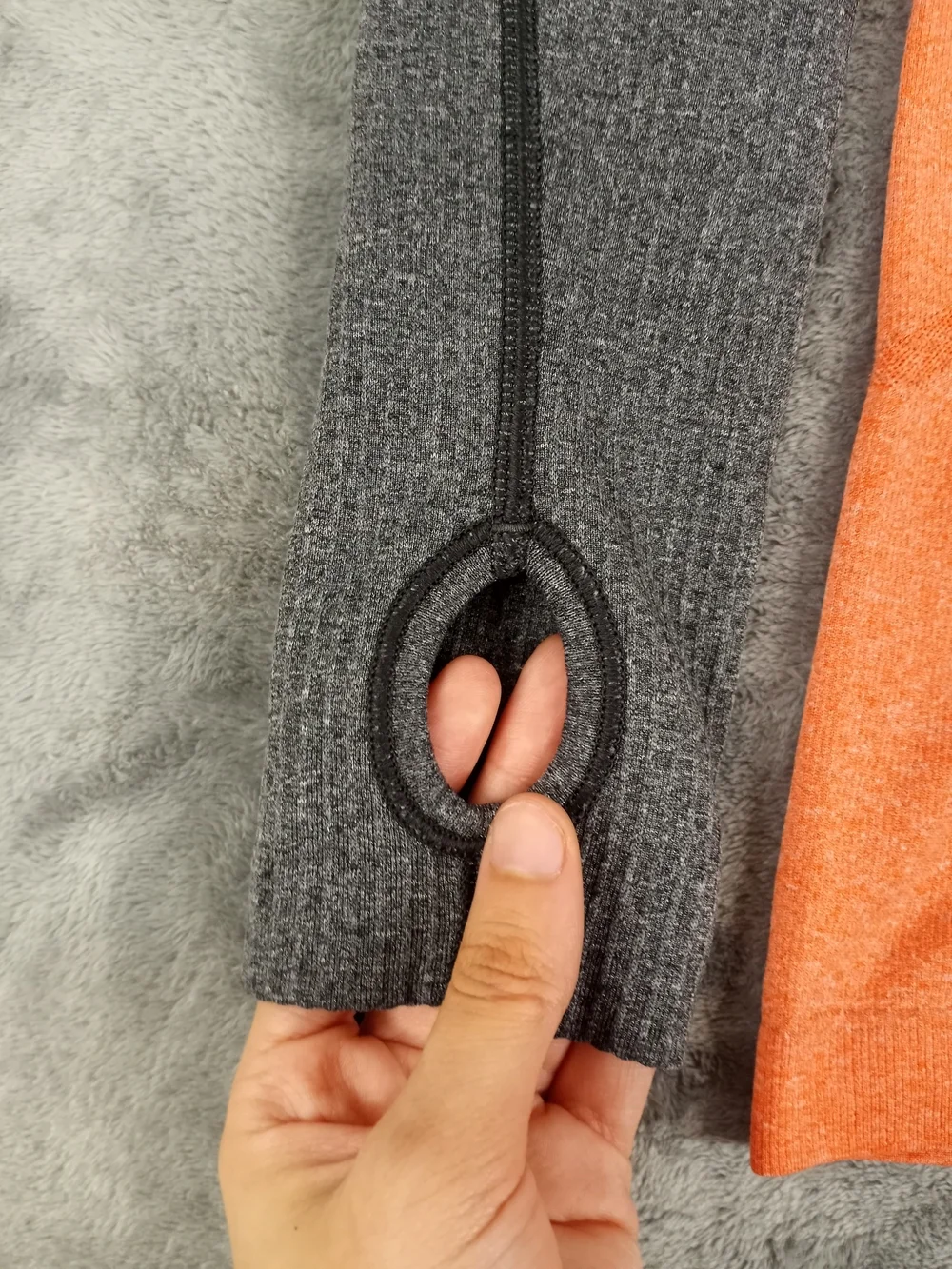 lululemon athletica Womens Orange and Gray Seamless Long Sleeve Top Size Medium